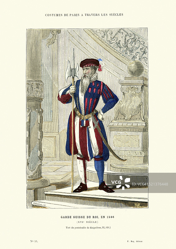 16世纪法国国王的瑞士卫队图片素材