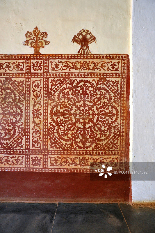 印度果阿老城十六世纪大主教宫殿内的壁画图片素材