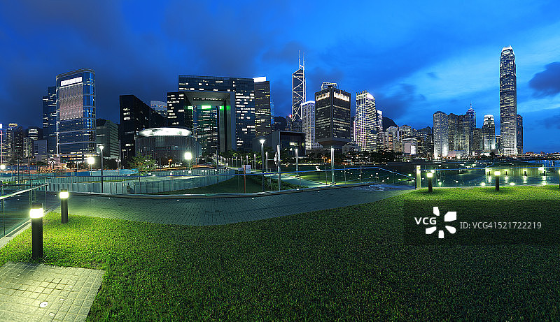 香港维多利亚港城市建筑全景夜景图片素材