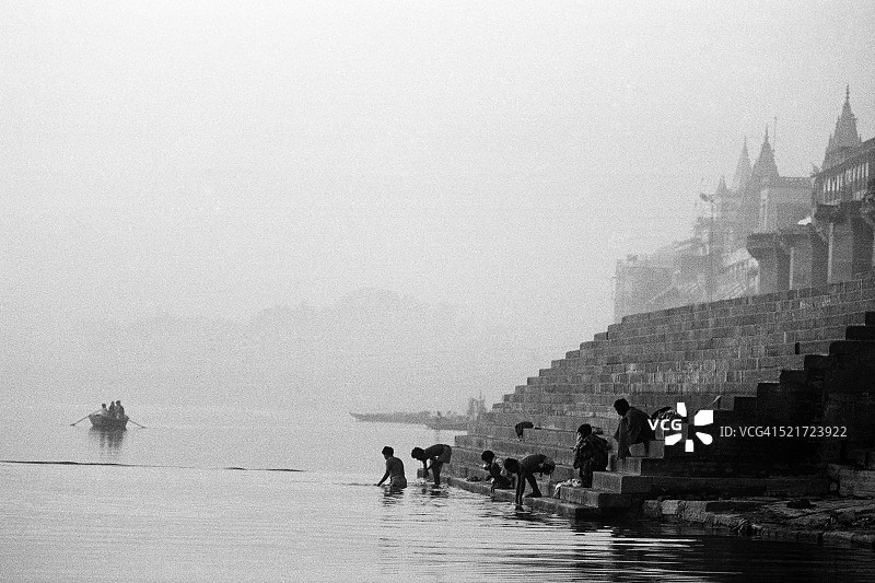 印度北方邦瓦拉纳西恒河的Ghats，亚洲，1982年图片素材