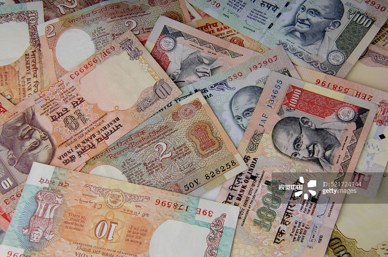 印度货币纸币概念，印度，亚洲图片素材