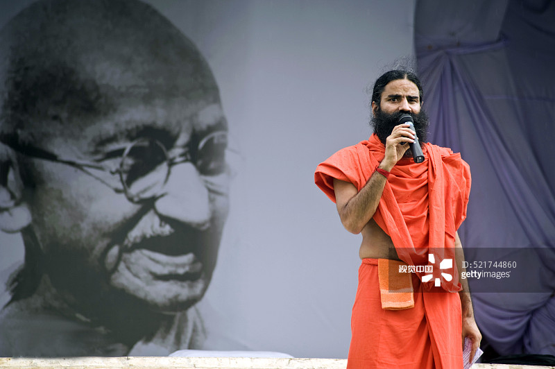 安娜·哈扎尔支持者在印度新德里集会图片素材