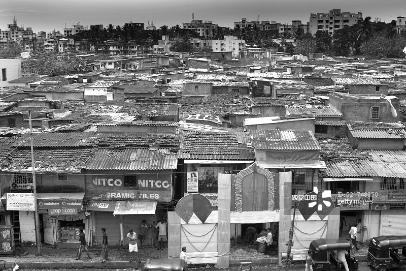 印度孟买戈尔冈贫民窟图片素材