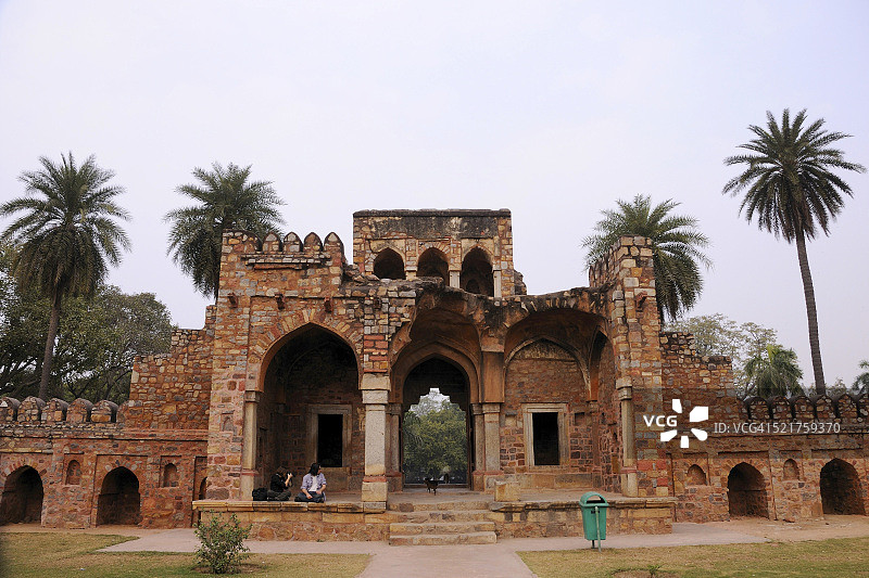 印度德里胡马雍陵墓内的伊沙汗陵墓入口图片素材