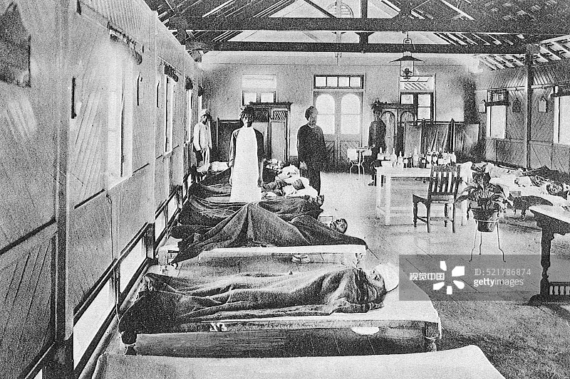 印度马哈拉施特拉邦孟买瘟疫医院的老照片图片素材