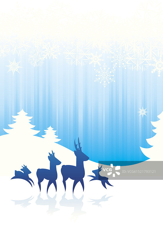 驯鹿冬季背景图片素材
