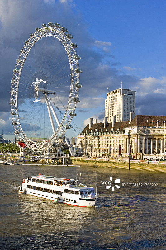 泰晤士河与伦敦眼图片素材