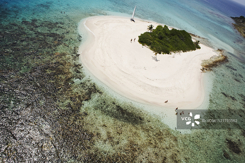英属维尔京群岛绿色礁的沙洲图片素材