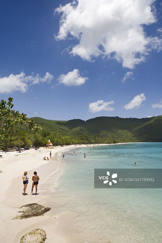 圣托马斯岛梅根斯湾的游客图片素材