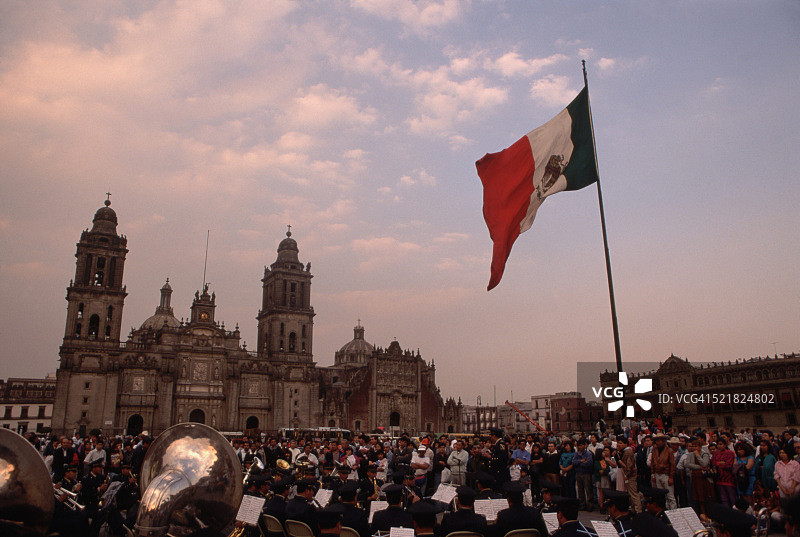 墨西哥墨西哥城的军乐队图片素材