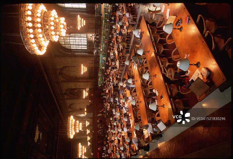 纽约公共图书馆阅览室图片素材