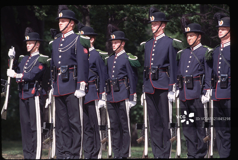 挪威皇宫的换岗仪式图片素材