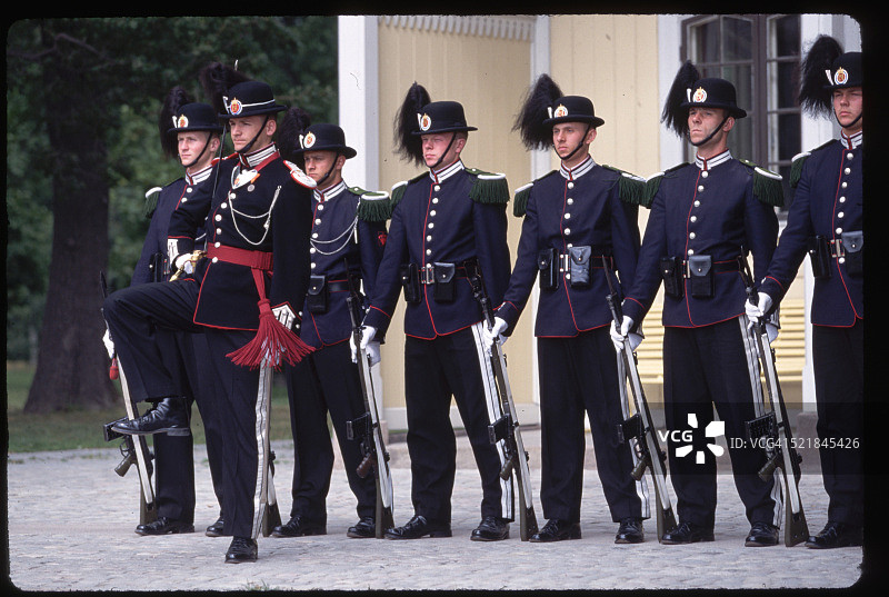 挪威王宫卫队换岗仪式图片素材