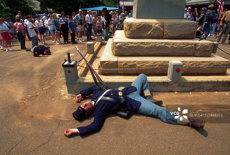 美国内战重演中的“联邦”伤亡图片素材