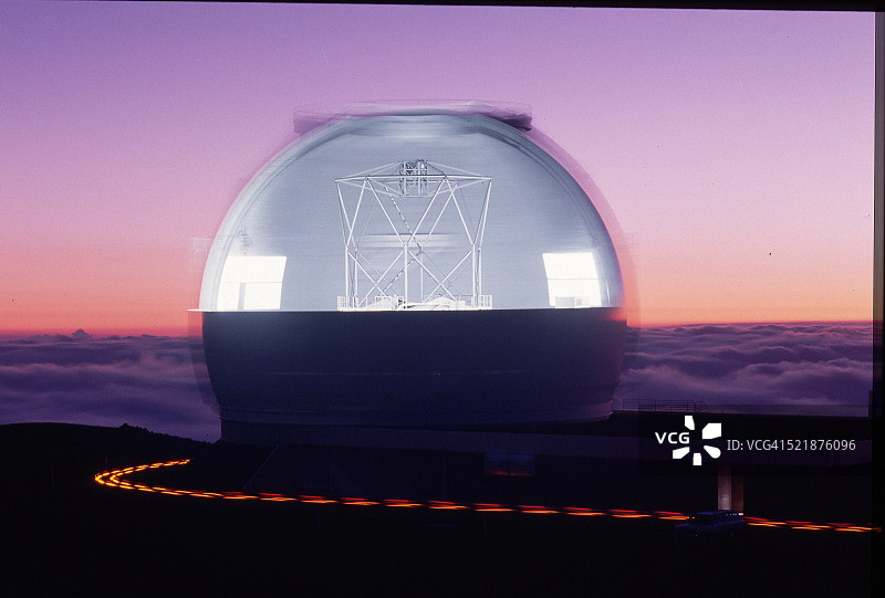 凯克望远镜的圆顶内部图片素材