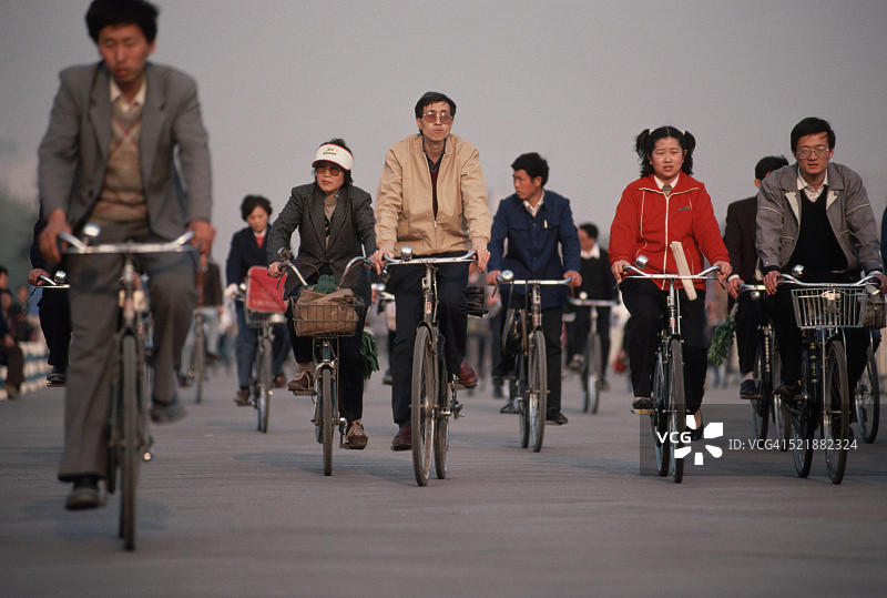 北京的骑自行车者图片素材