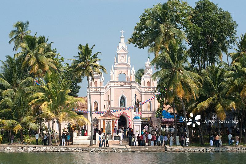 印度喀拉拉邦科拉姆至阿拉普扎圣约瑟夫教堂图片素材