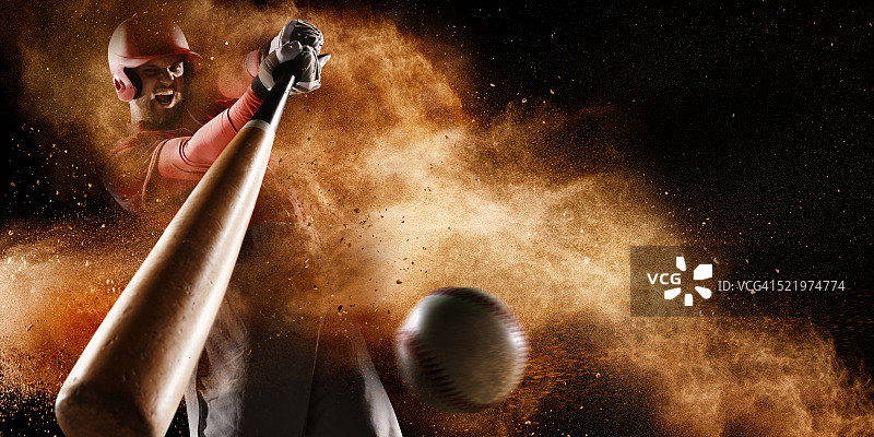 体育场上的棒球击球手图片素材