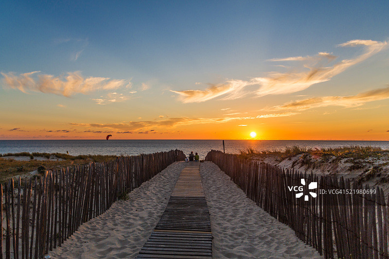 法国阿基坦大区蒙德马桑海滩小路图片素材