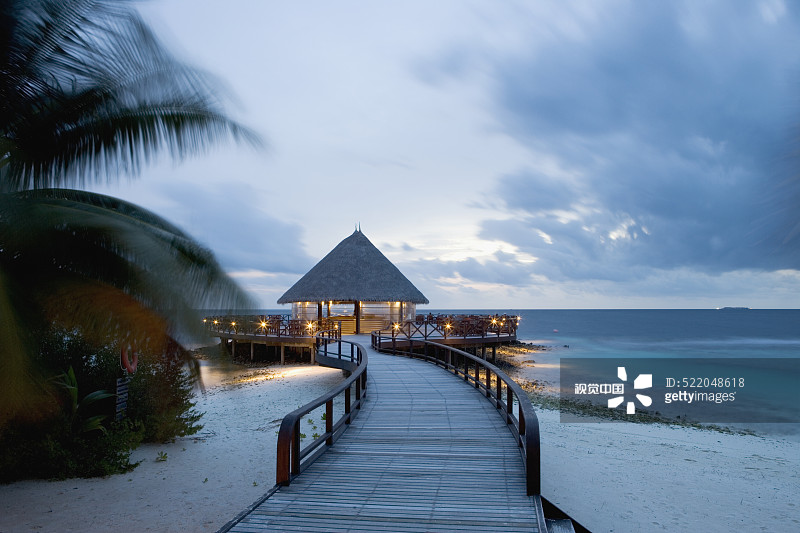 班度士岛度假村的走道图片素材