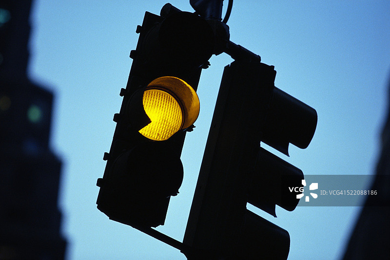 黄色信号灯图片素材