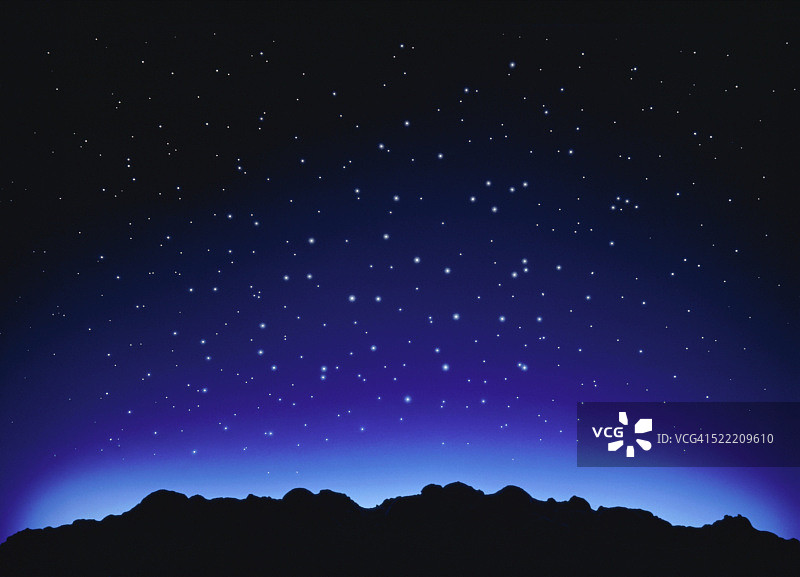 夜空山脉星空图片素材