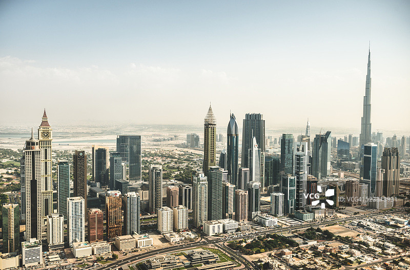 迪拜市中心天际线图片素材