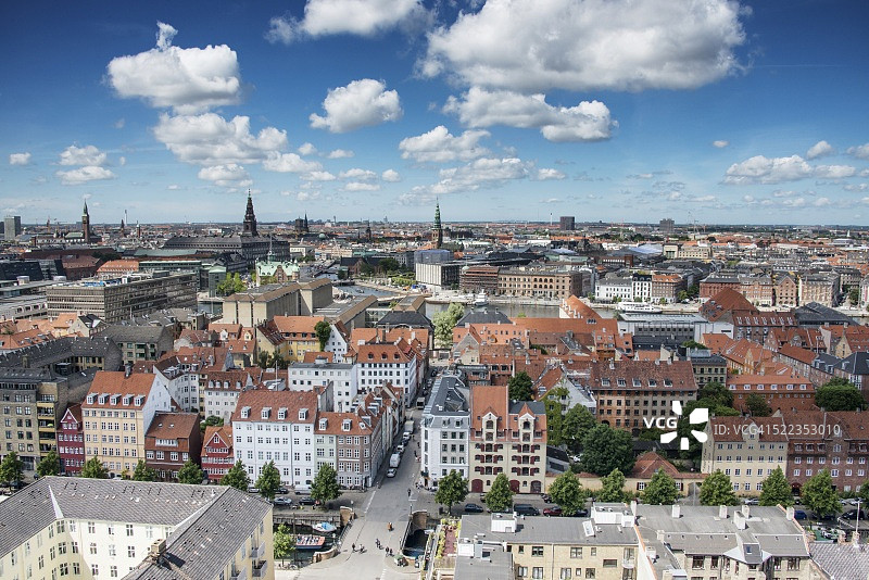 丹麦哥本哈根市中心全景图片素材