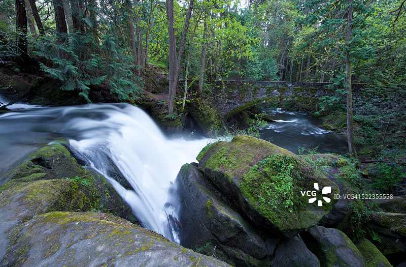 华盛顿州贝灵厄姆沃特科姆瀑布图片素材