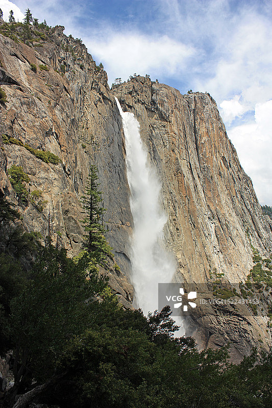 优胜美地上瀑布图片素材