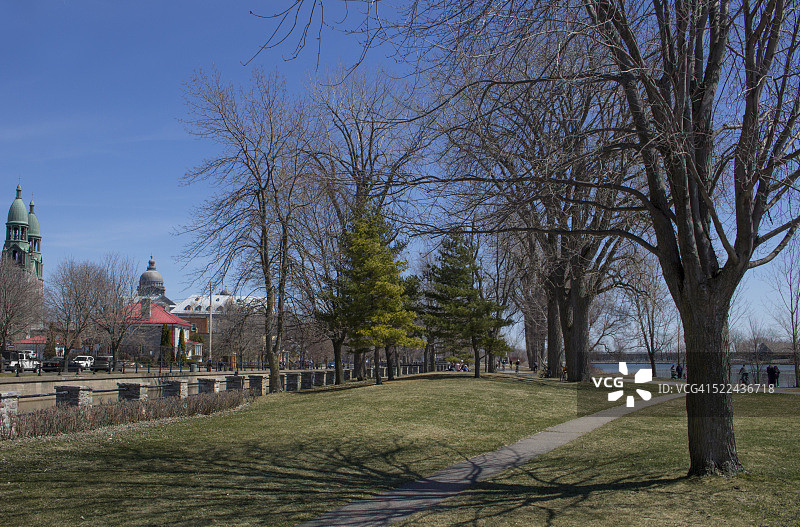 蒙特利尔拉欣市中心运河景观，魁北克省图片素材
