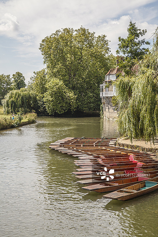 剑河上的撑篙船图片素材