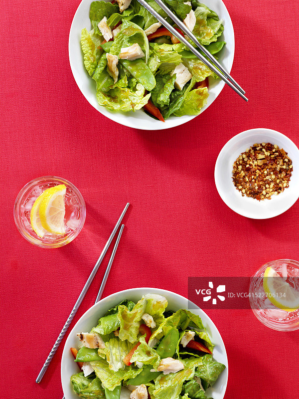 亚洲鸡肉沙拉图片素材