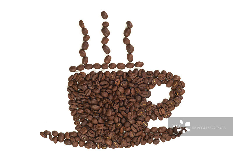 杯子形状的咖啡豆图片素材