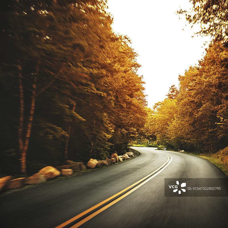 阿卡迪亚国家公园内的美国公路图片素材