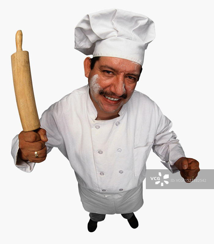 面包师挥舞擀面杖图片素材