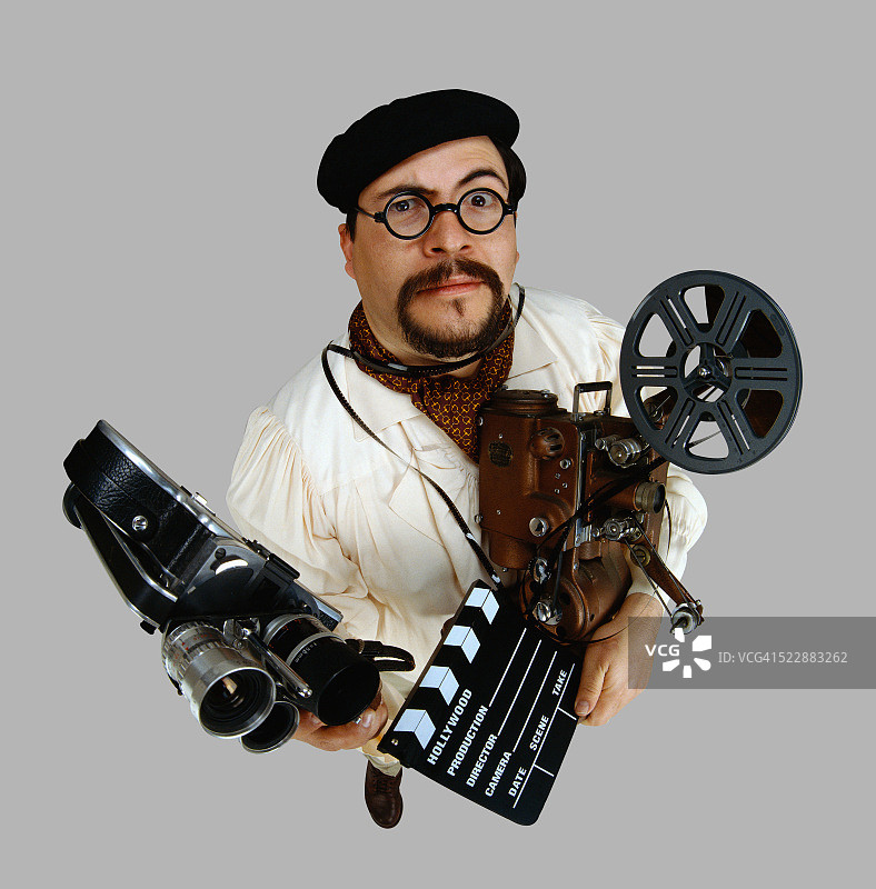 使用电影设备的繁忙导演图片素材
