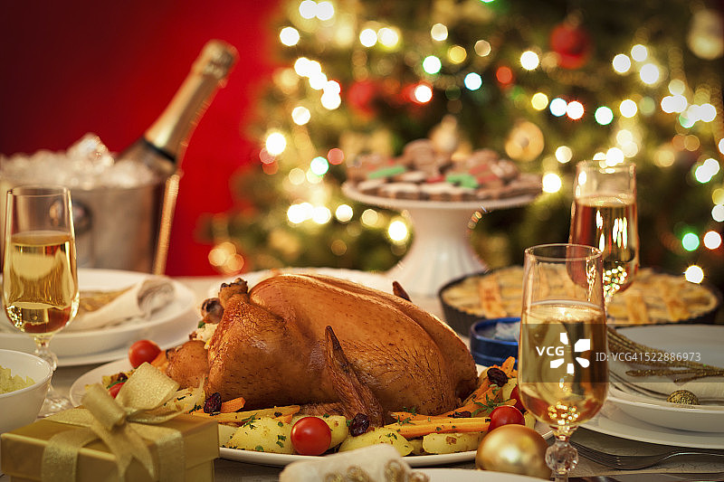 圣诞火鸡晚餐图片素材
