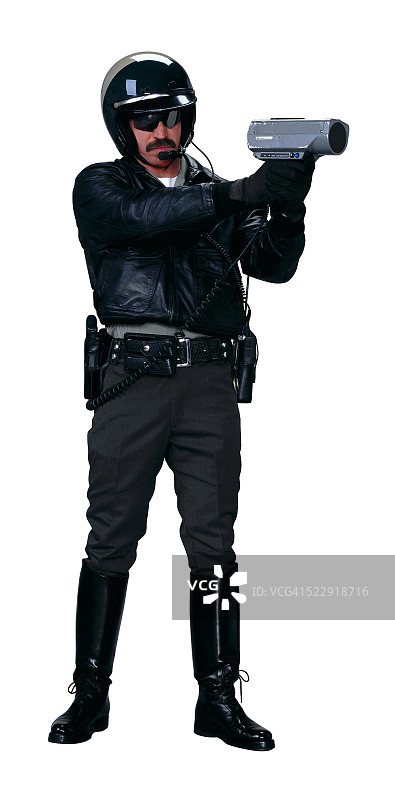 带雷达枪的警察图片素材