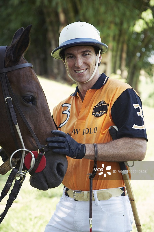 马球运动员和马图片素材