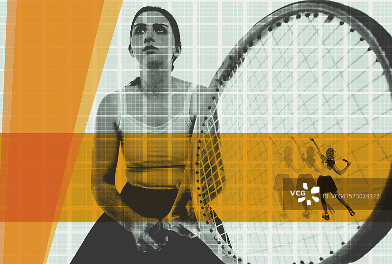 网球拼贴画图片素材