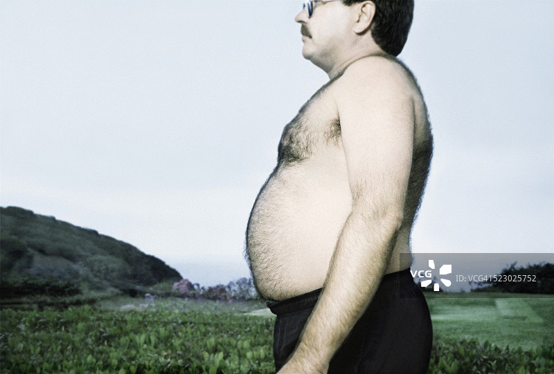 肥胖男人侧面图图片素材