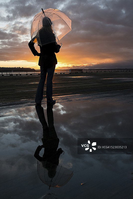 西雅图冬季日落图片素材