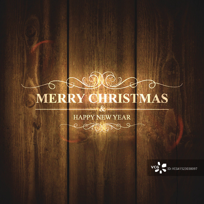木质背景上的圣诞节快乐字样图片素材