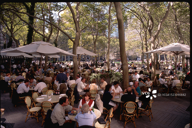 布莱恩特公园烧烤咖啡馆图片素材