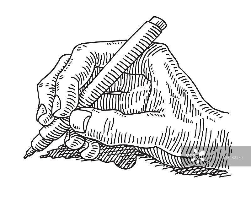 手握笔绘画图片素材