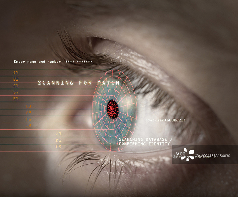 虹膜扫描身份验证图片素材