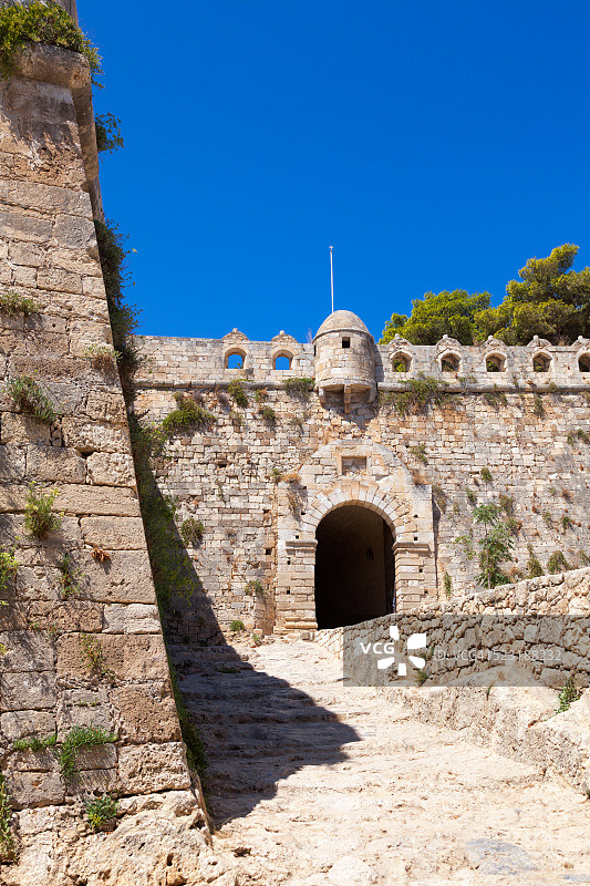 希腊克里特岛雷西姆农的威尼斯要塞图片素材