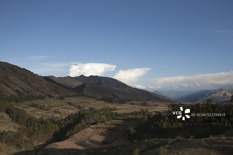 从普卡普卡拉附近看库斯科，秘鲁图片素材