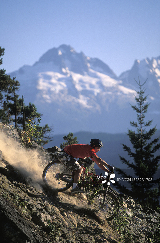 山地自行车速降图片素材